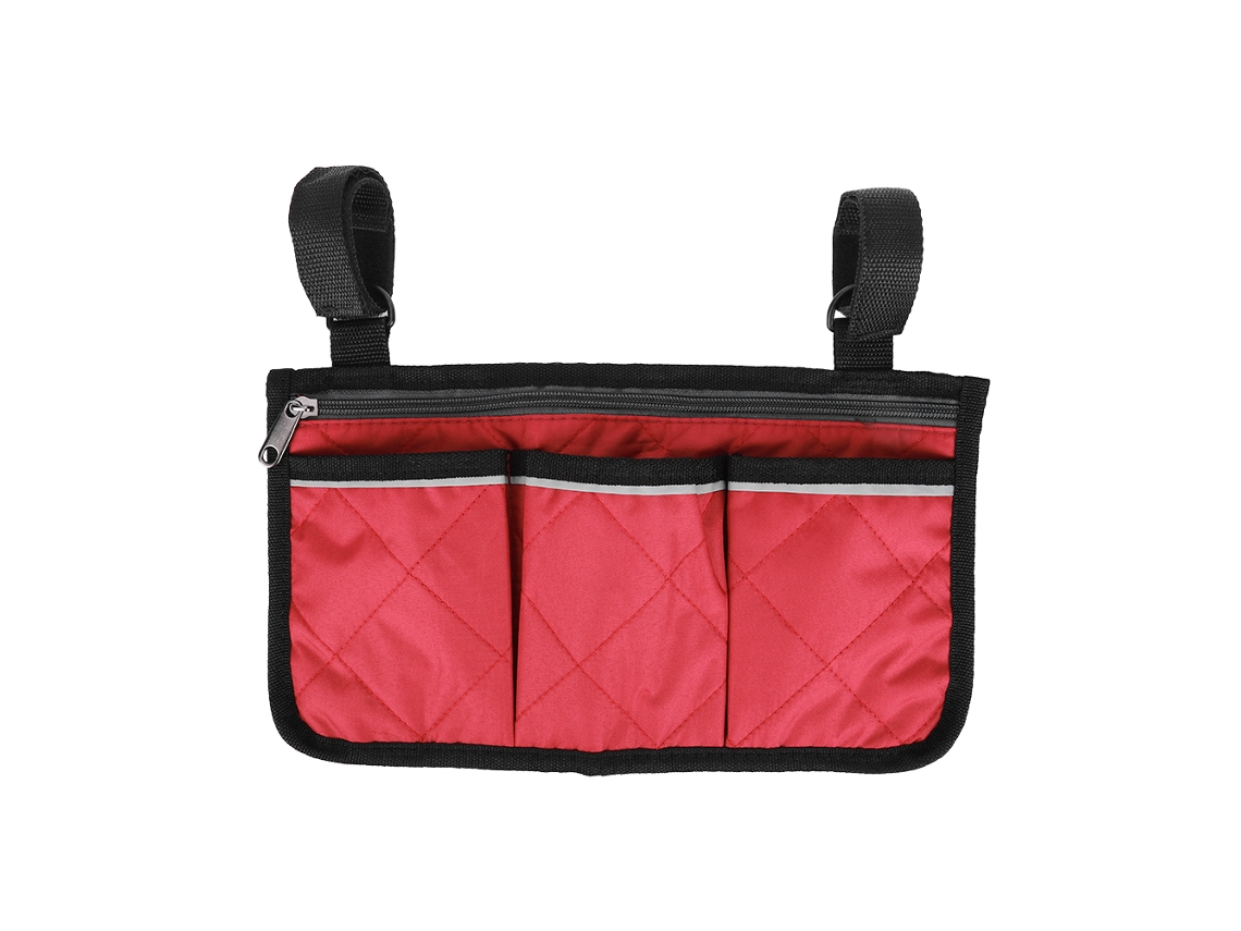 2026-bolsa Lateral Para Silla De Ruedas Scooter Organizador De Brazo Bolsa Colgante Almacenamiento Rojo Vino