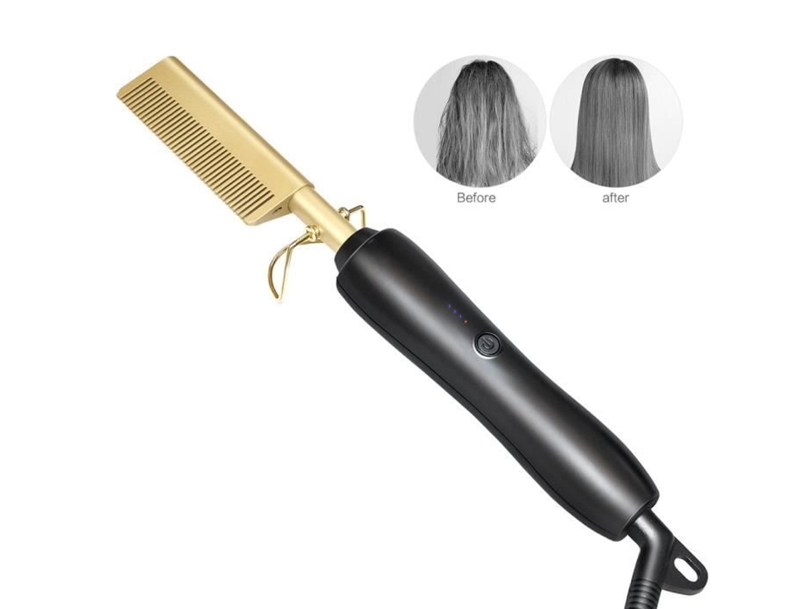 Pente elétrico alisador de cabelo alisamento pente curling ferros modelador de cabelo escova aquecimento pente quente cabelo 