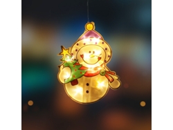 Silueta de Papá Noel con iluminación LED metálica, imágenes navideñas para ventana, decoración luminosa navideña.