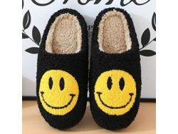 2026-pantuflas De Algodón Con Peluche Carismático Para Mujer, Suelas Gruesas Antideslizantes, Diseño Lindo, Talla Asiática 41-42 Negro