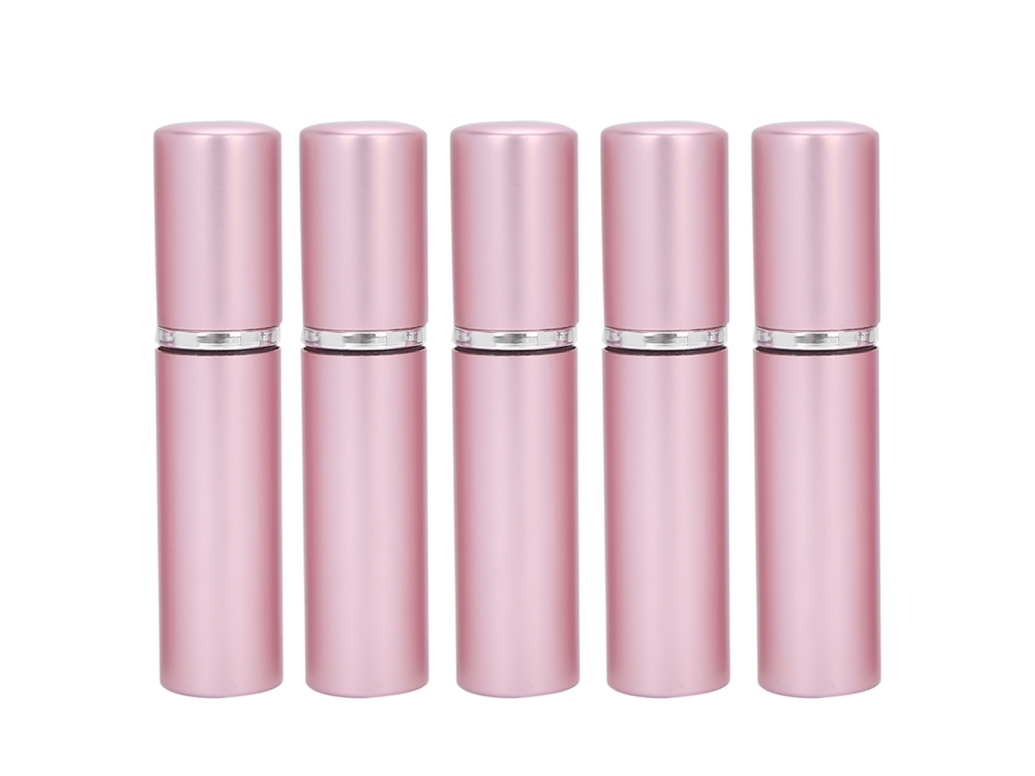 5pcs Botellas De Perfume Recargables Portátiles 5ml Rosa Atomizador De Alta Calidad