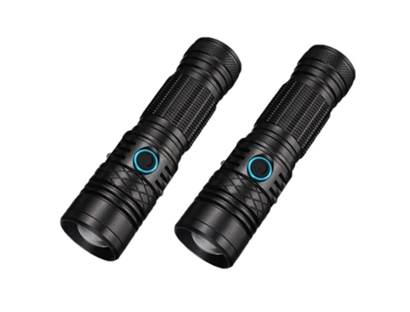 Linterna LED, antorcha recargable, linterna de bolsillo con zoom telescópico, 3 modos de luz, utilizada para familias, caminatas al aire libre, cam...