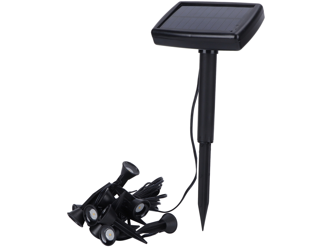 Lámpara solar subterránea para exterior de 2W, luz blanca cálida, ideal para jardines y aceras.
