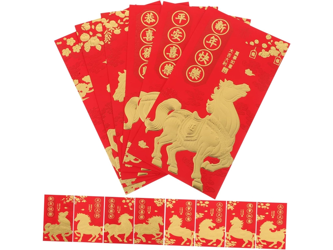 36 Sobres Rojos Del Año Del Caballo, Sobres De La Suerte Para El Año Nuevo Chino