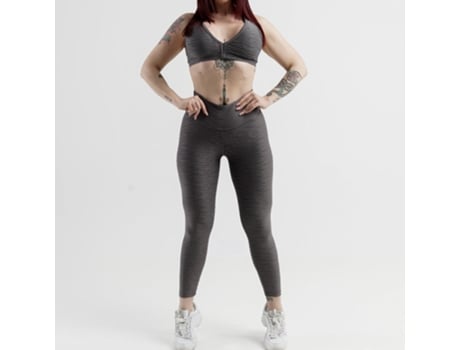 Conjunto Legging y Top para Mujer FORZA FITNESS Texturizado Gris para Fitness (Talla Unica)