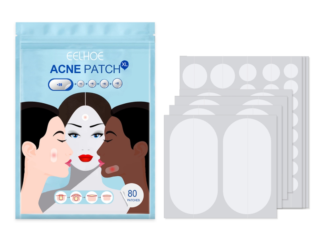 Parche hidrocoloide invisible para imperfecciones, resistente al agua.