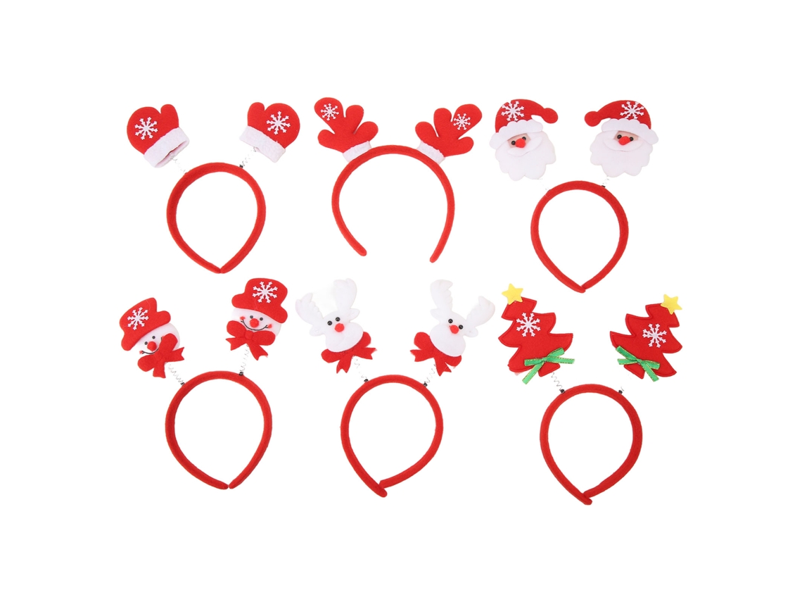6 Piezas De Diademas Navideñas Elásticas Decorativas Para Fiesta De Disfraces Navideña Accesorios De Estilo