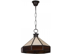 Lámpara de Techo FABRILAMP Adarve (Marrón Oscuro, Beige - E27 - Máx. 60W - Cristal - Metal)