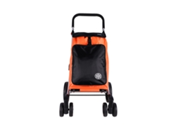 Carro de Compras Plegable con 6 Ruedas Material Aluminio 53 Litros Bolsa Congelador Bolsa Color Naranja y Negro Cofan