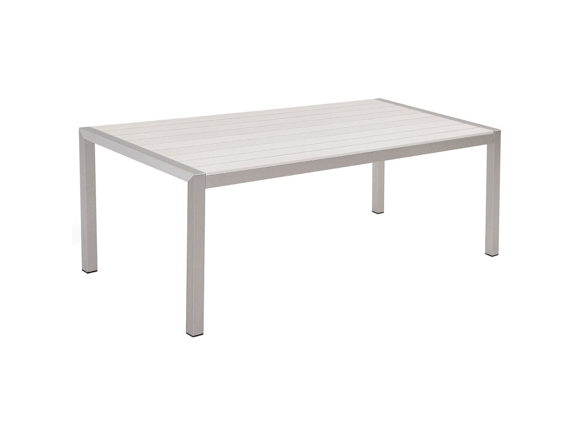 Mesa de comedor BELIANI Vernio de Aluminio Blanco 90x180x76