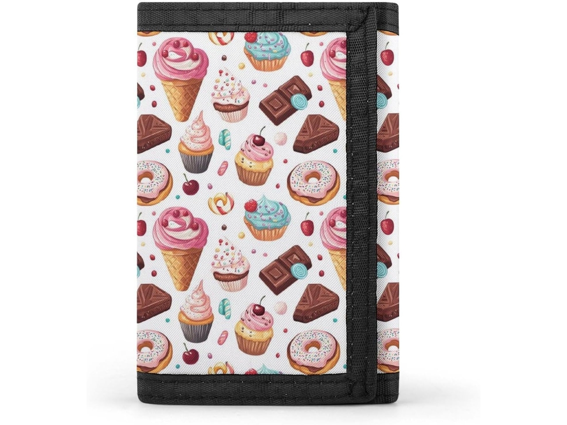 Cartera Compacta Poliéster Con Cremallera Para Hombre Diseño Estampado