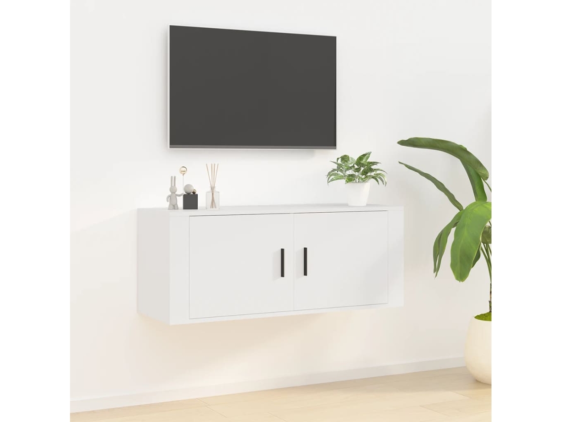 Mueble Para Tv | Armario Para Tv De Pared Blanco 100x34,5x40 Cm