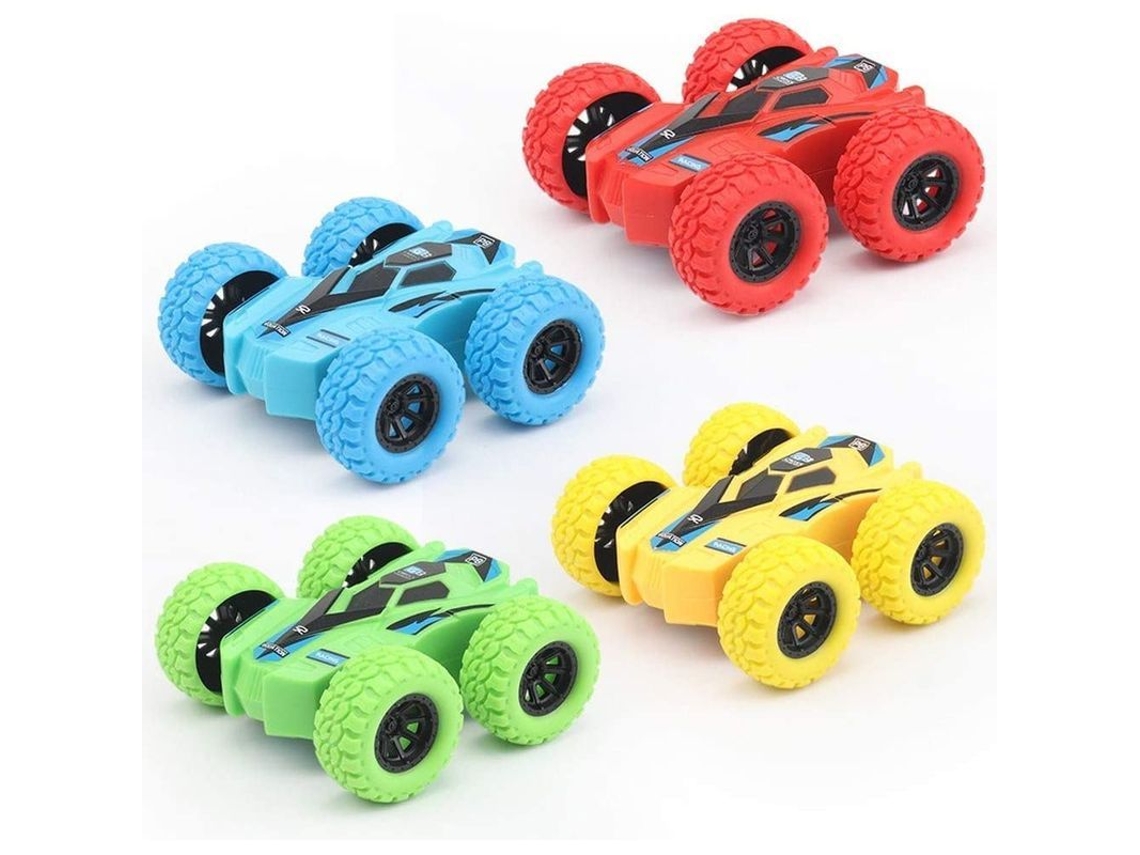 Paquete De 4 Camiones De Doble Descarga Con Suv De Rotación Inercial Para Niños, Juguete Para Trepar