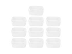 10 Mini Cestas Organizadoras De Pp Con Asas Y Bordes Redondeados Para Cocina/oficina - Blanco