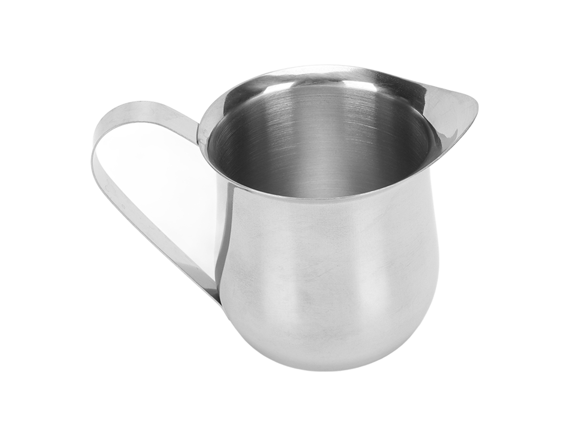 Cafetera Piche de acero inoxidable ergonómica de 148 ml (5 oz) con espumador de leche.