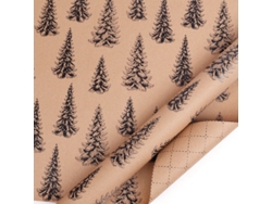 Papel de regalo navideño Chrui 1 rollo de papel kraft ecológico, 43 cm x 10 m (pino)