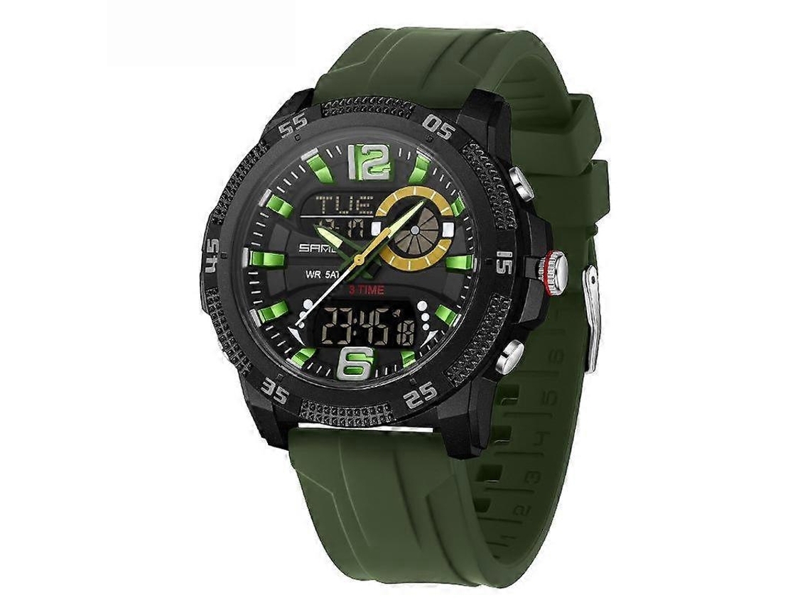 Reloj electrónico Sanda 3372 con cronógrafo y alarma, con doble pantalla, resistente al agua y luminoso, ideal para deportes al aire libre Hengrongshen