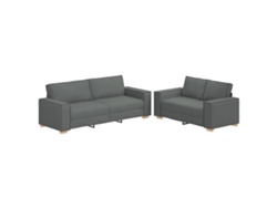 Maison Exclusive - Juego De Sofás Con Cojines 2 Piezas Tela Gris Oscuro