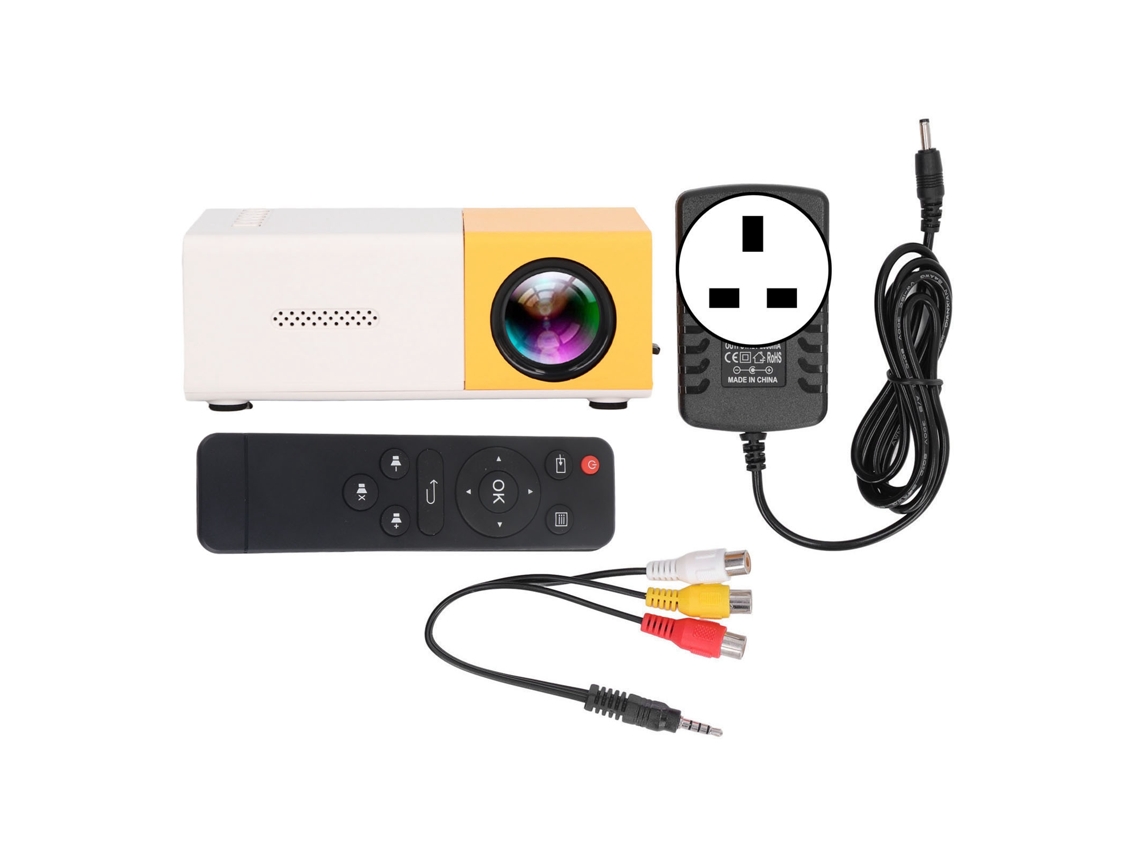 Proyector Mini 1080p Con Imagen De Reflexión Difusa 23 Idiomas Altavoces Hd 100‑240v Plug Uk Amarillo