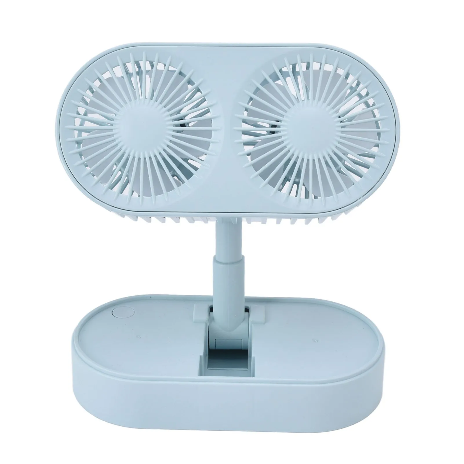 Ventilador Doble De Escritorio (azul Cielo), Motores Dobles, Ángulo Ajustable De 135°, Tres Velocidades Ajustables.