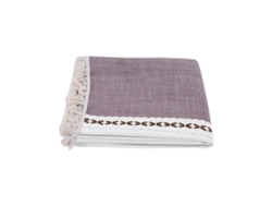 Mantel y cubierta de mesa de lino y algodón con pandereta para proteger del polvo y decorar la mesa (marrón, 5555 pulgadas)
