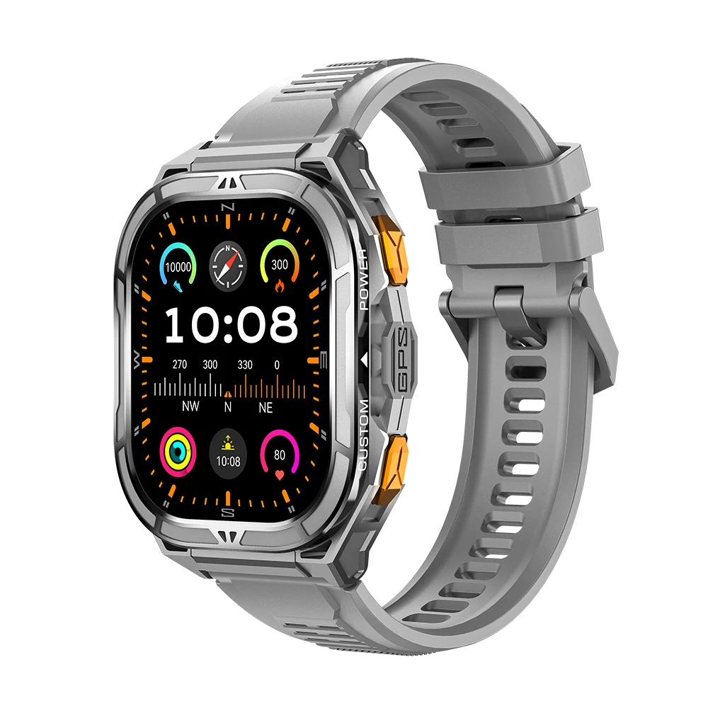 (plateado) Reloj Inteligente Gps Con Pantalla Amoled Hd De 1,96 Pulgadas Y Gps De Doble Frecuencia