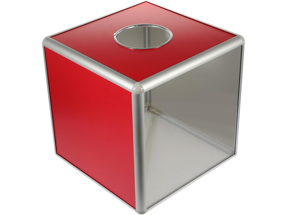 Urna de lotería de aluminio transparente y urna multifuncional para donaciones y reuniones. SFUSHOS