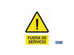 Señal adhesiva 148x105 fuera de servicio