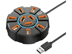 Ventilador de escritorio USB pequeño, plegable y blanco con batería de 4000 mAh.
