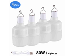 Lámparas de emergencia, bombilla LED recargable de 80 W con gancho, 5 marchas ajustables, linterna de camping de bajo consumo para camión