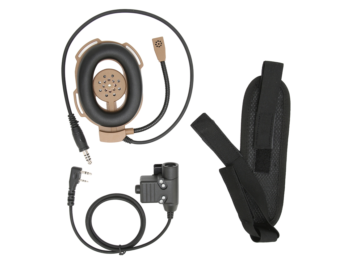 Fone De Ouvido Para Capacete Militar Caça Ajustável Com Rádio Walkie Talkie Para Kenwood Tk-3107 Marrom