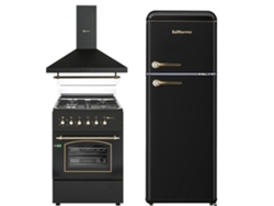 Paquete Refrigerador Solthermic® Estufa a Gas F6s40e5rb Con Extractor de Horno Eléctrico 60 Refrigerador Retro 1.47 F2pr147n
