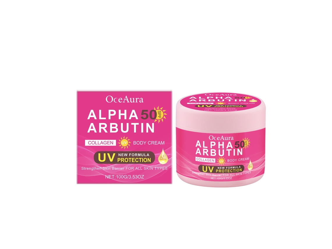 Crema iluminadora con arbutina para una piel radiante.