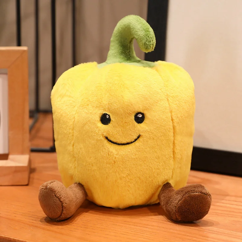 (amarillo, 15 Cm) Peluche De Chile Colorido De Dibujos Animados, Lindo Compañero De Escritorio Para La Oficina