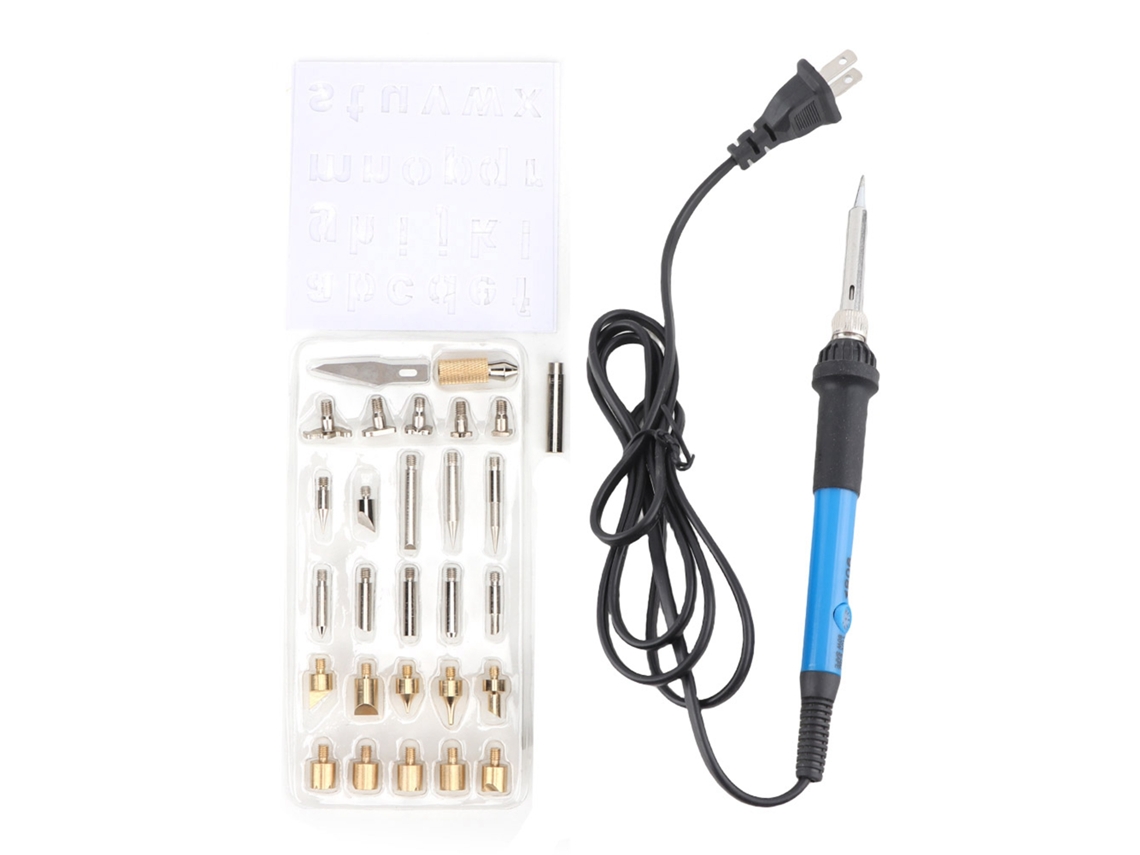 Juego De Herramientas De Pintura Con Plancha Eléctrica De Temperatura Ajustable Y 27 Puntas - Azul