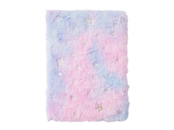 Diario de peluche con degradado de color, 80 páginas, cuaderno multiusos para estudiantes, Estrella