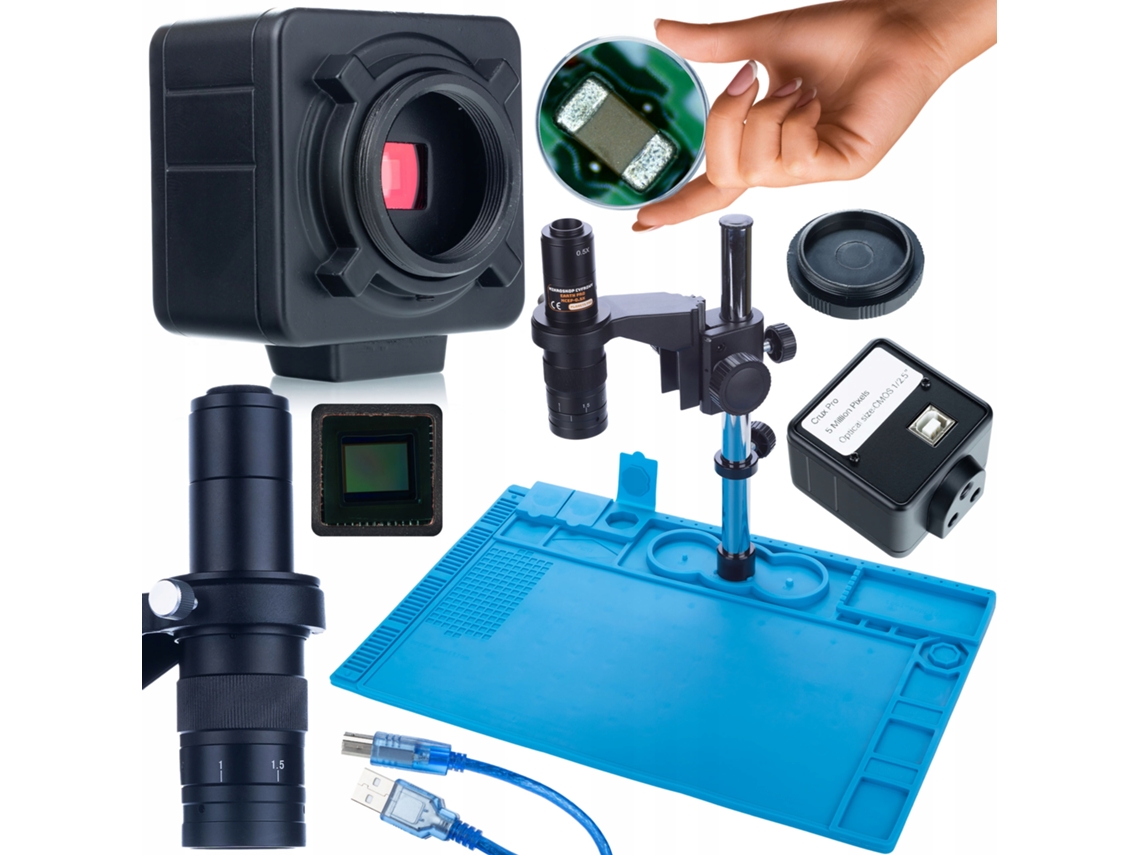 Microscopio digital Earth Pro Mcep-0.5x – Cámara Crux Pro de 5 MP | Base de silicona de 480 x 320 mm | Alta precisión