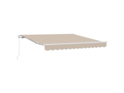 Maison Exclusive - Toldo Retráctil Manual Beige 350 X 250 Cm Poliéster Y Aluminio