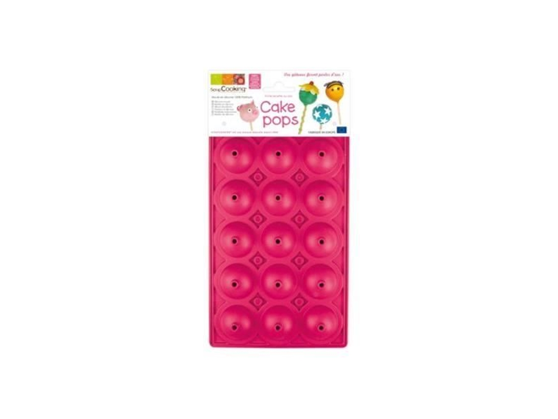 Molde de silicona para tartas Scrapcooking de 18 piezas, 12,5 x 4 cm, color rosa