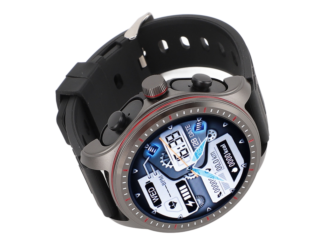 Reloj inteligente Baoj 2 en 1 con auriculares, monitor de actividad física e identificador de llamadas Bluetooth.