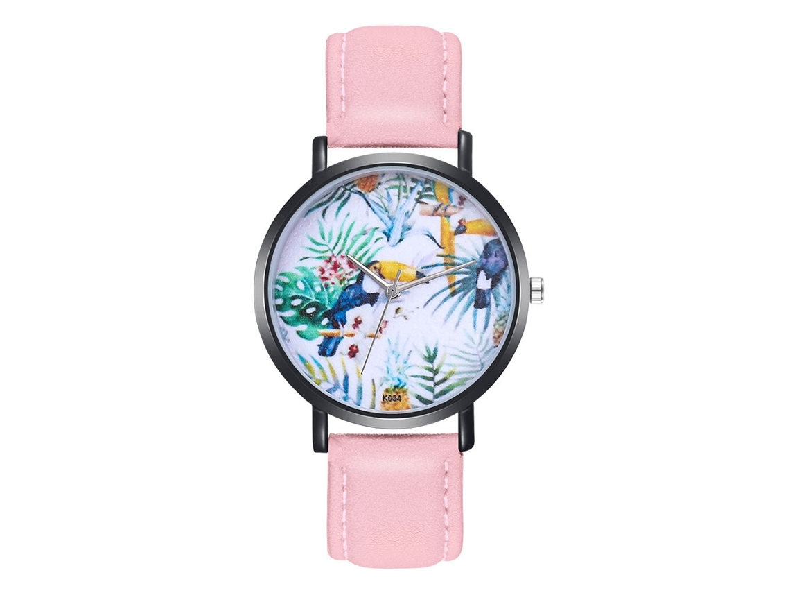 Reloj De Pulsera Informal De Cuarzo Rosa Para Mujer, De Aleación, Con Esfera Redonda.