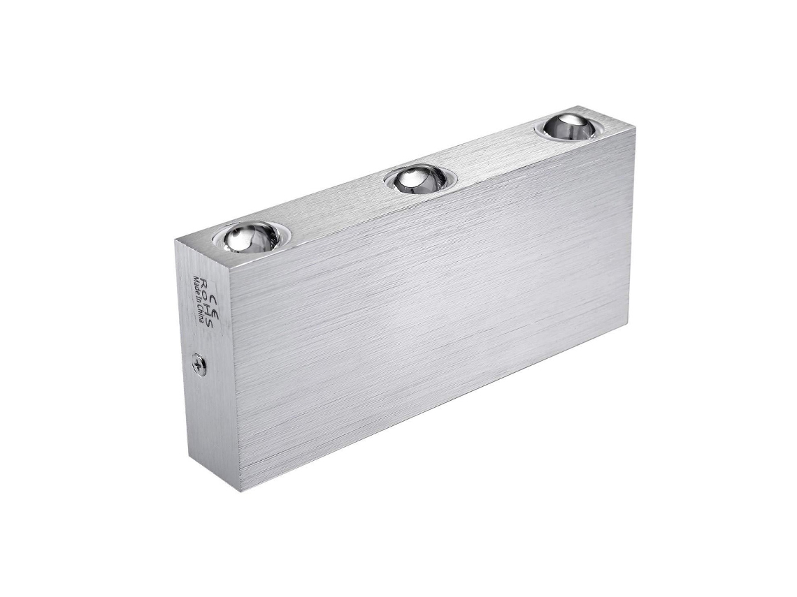 Aplique de pared LED de 6 W para interiores, moderno aplique cuadrado de aluminio, iluminación decorativa para dormitorio, oficina, blanco cálido.