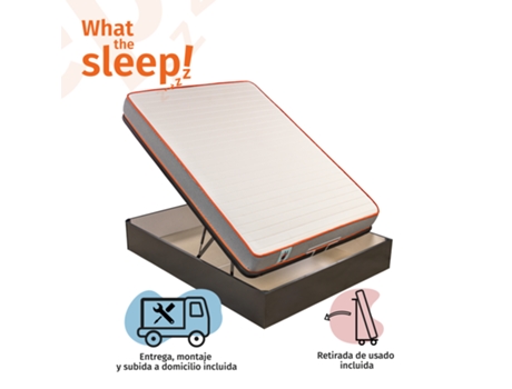 Sommier con Almacenaje WHAT THE SLEEP Madera Negro (90x190)