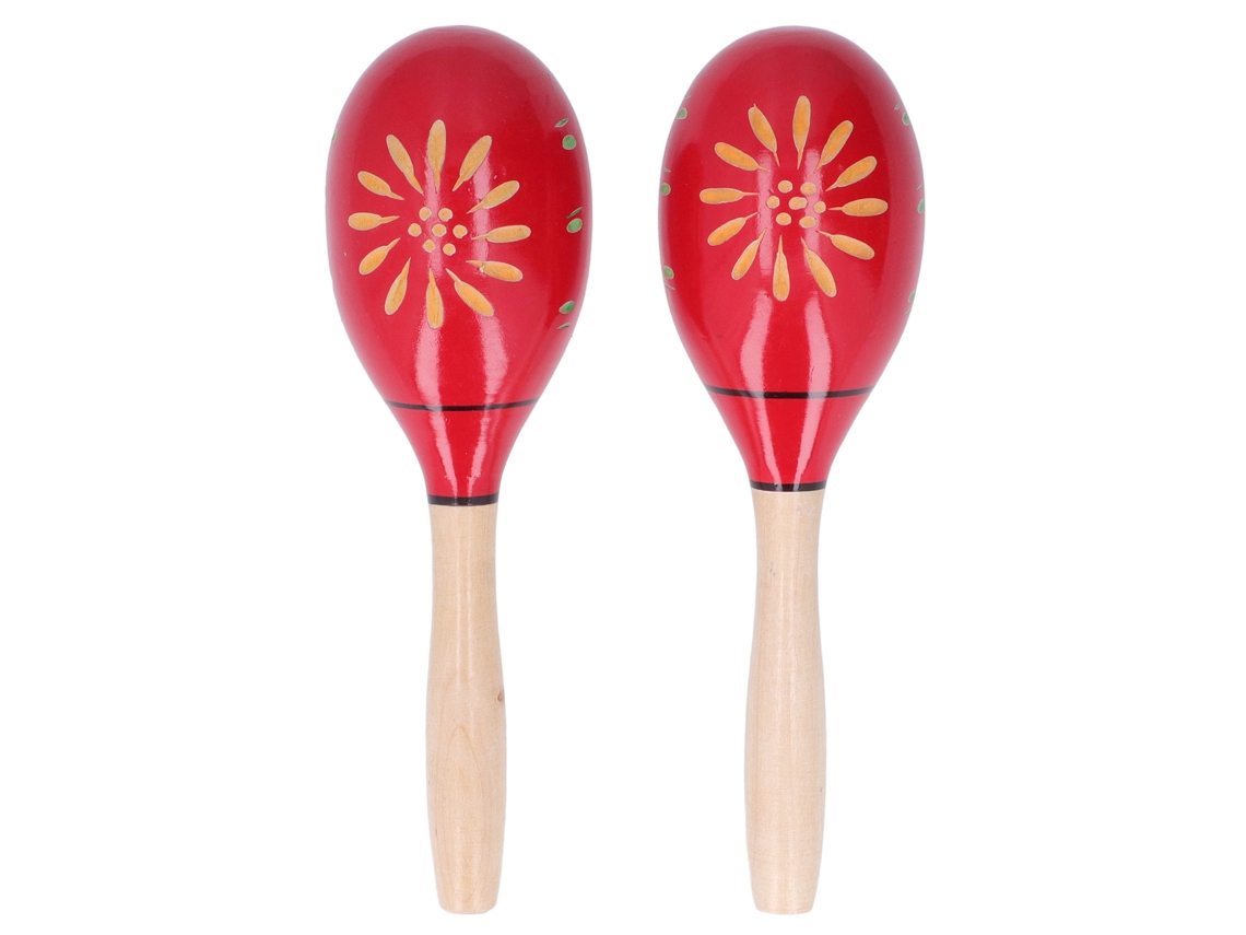 2 Maracas De Madeira Carvalho Europeu Instrumento Percussão Infantil Festas Carnavais