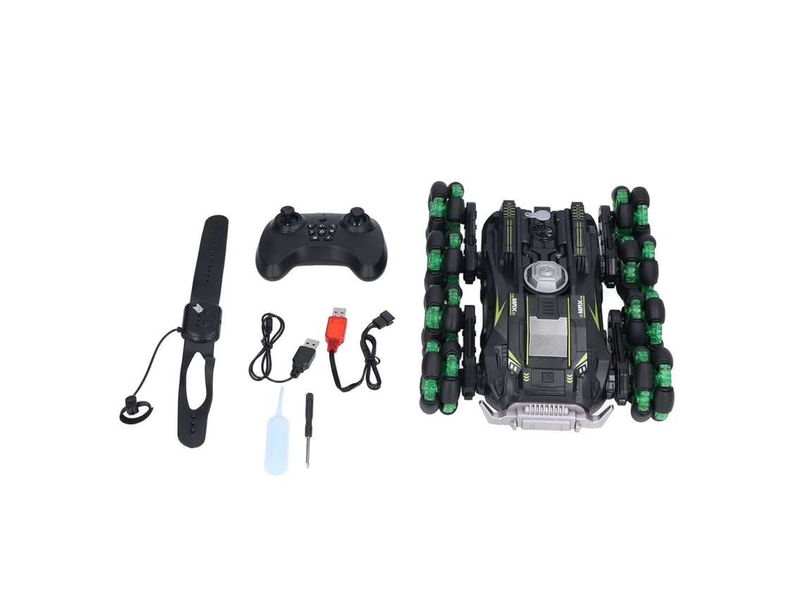 Ats-coche Rc De Acrobacias Con Sensor De Gestos 360° Flip Con Luz Y Música Regalo Para Niños De 8 Años (verde)