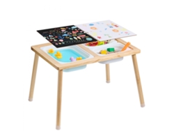 Mesa sensorial infantil de madera Tekmaquinas con compartimentos y tapa reversible