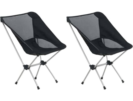 Pack 2 Sillas vidaxl camping plegables con bolsa negro 54x50x65