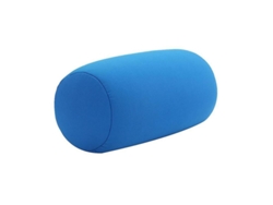 2026-almohada Cilíndrica De Partículas De Espuma De Color Sólido Suave Y Cómoda Lycra 100% 30x16cm Azul