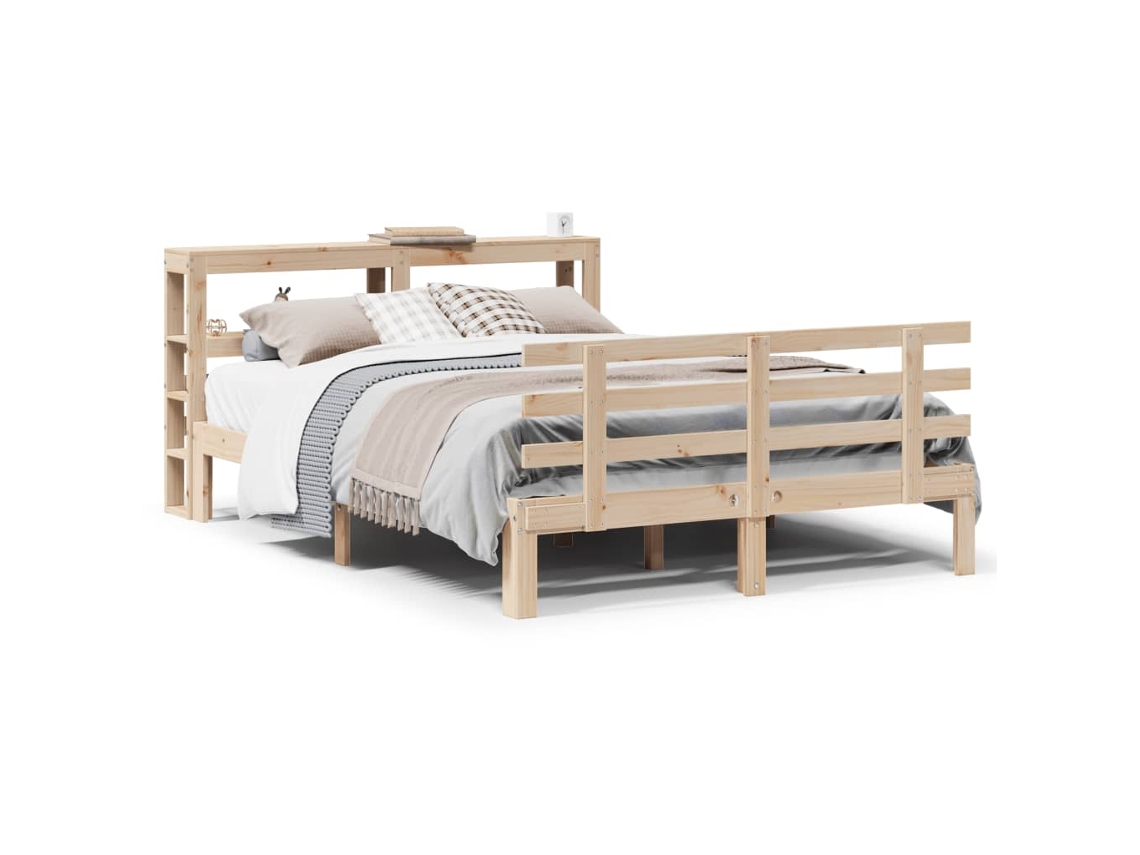 Maison Exclusive - Estructura De Cama Con Cabecero Madera Maciza Pino 120x200 Cm