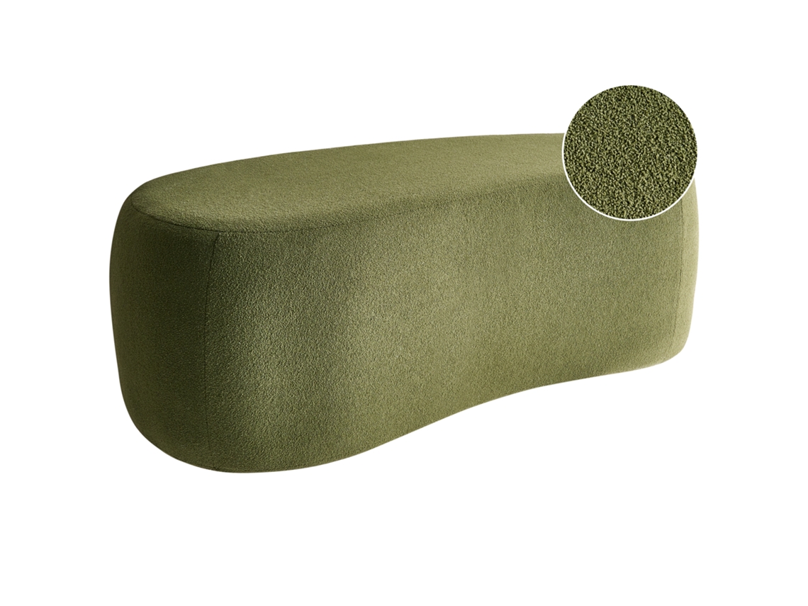 Beliani Puf Bayard Bouclé Verde 115x56x43